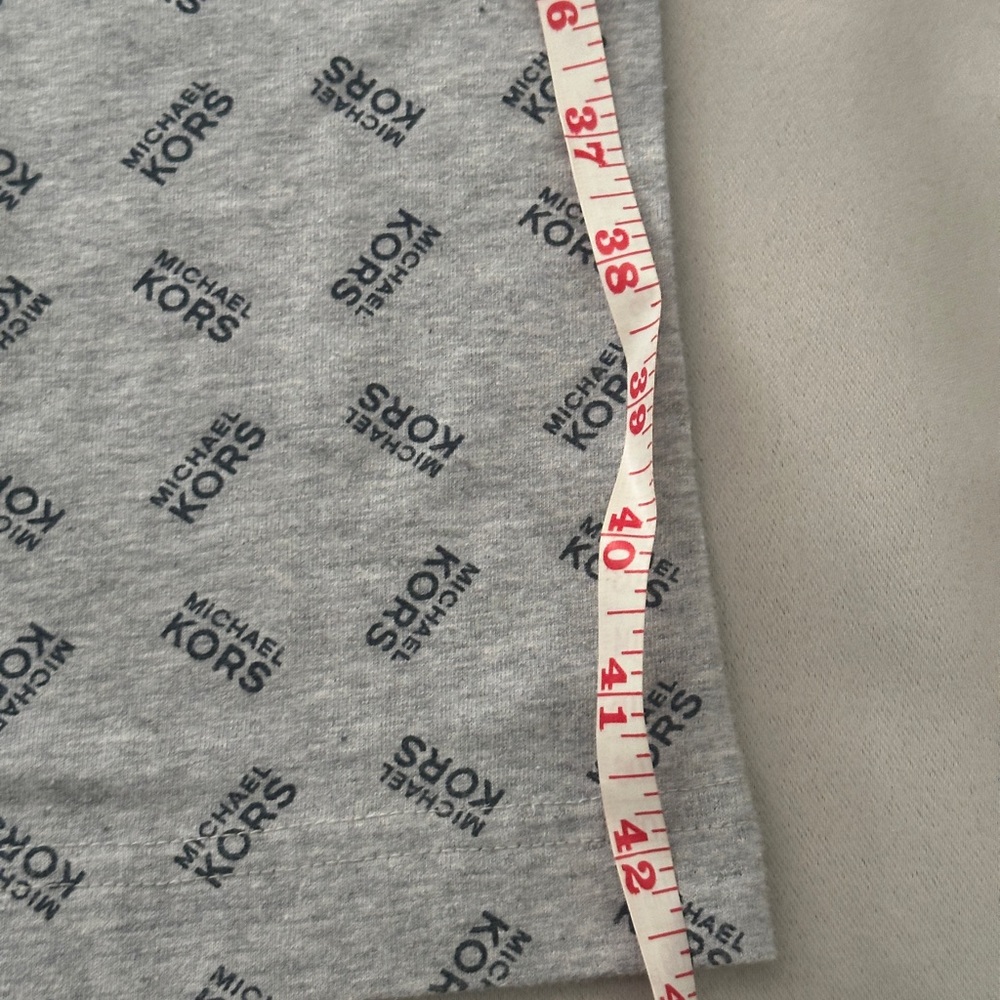 Michael Kors Light Gray Logo Lounge Pants with Navy Print - Picture 3 of 4